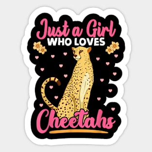 Just A Girl Who Loves Cheetahs African Savanna Zookeeper Sticker